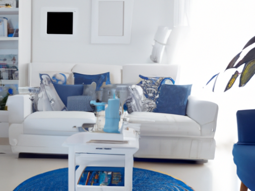 blue and white living room ideas