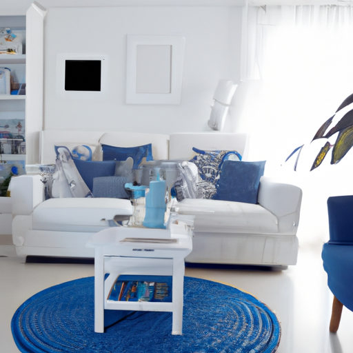 blue and white living room ideas