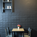 black wall dining room