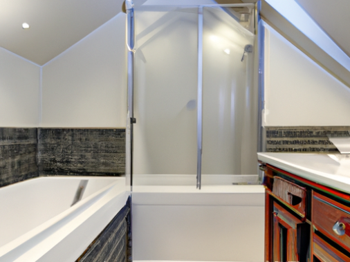 bathroom with sloped ceiling