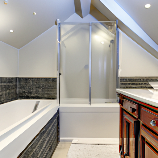 bathroom with sloped ceiling