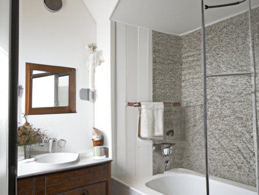 mid century modern bathroom
