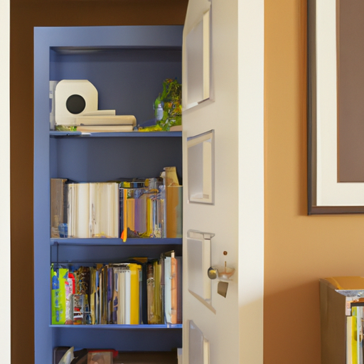 bookshelf over doorway
