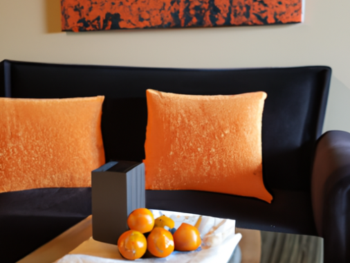 orange living room decor