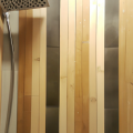 wood tile shower