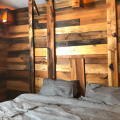 reclaimed wood wall bedroom