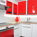 red and white kitchens