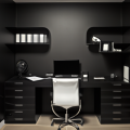 black home office