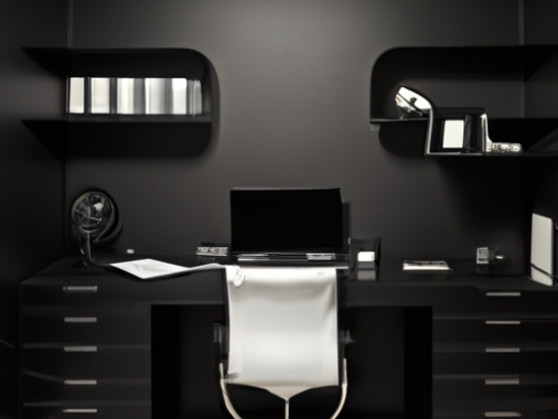 black home office
