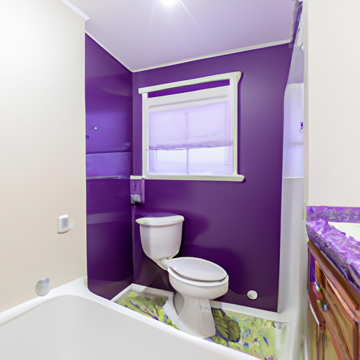 small purple bathroom
