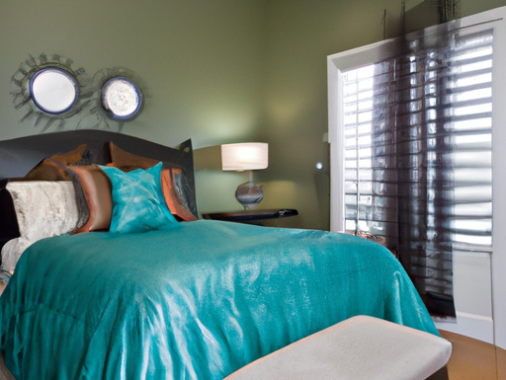 modern emerald green bedroom