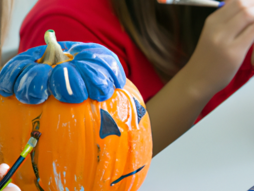 painting halloween pumpkins