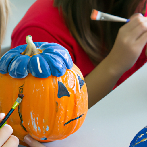 painting halloween pumpkins